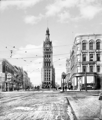 Looking Up Water Street to City Hall, c1900