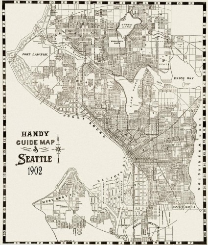 Handy Guide Map of Seattle, c1902
