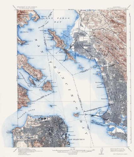 A Topographic Map of the San Francisco Bay, c1914
