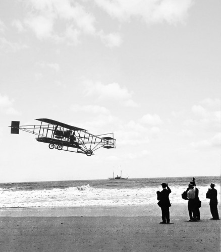 Early Curtis Aircraft Over the Beach, Atlantic City, c1911