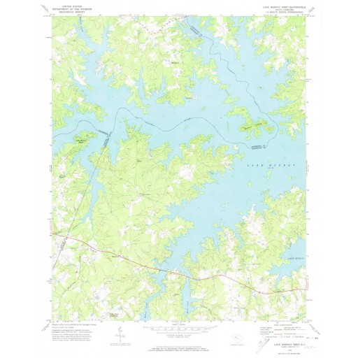 1971 Lake Murray West, SC USGS Historical Topographic Map