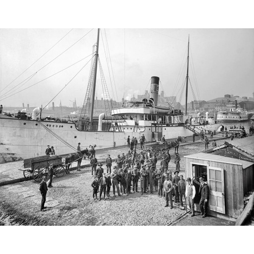 Longshoremen on Pay Day in the Port, c1905