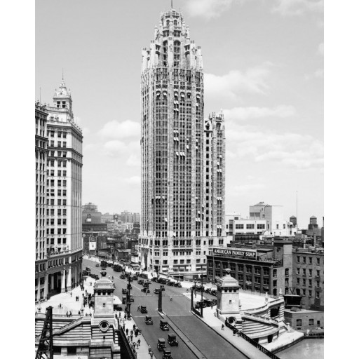 The Wrigley and Tribune Buildings, c1925