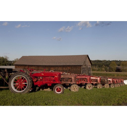 Red Tractors and Tobacco Barns in Suffield