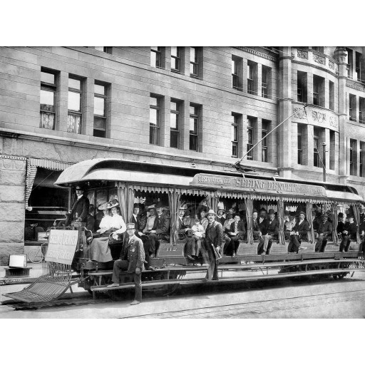 Passengers in a Sightseeing Trolley Car, c1905