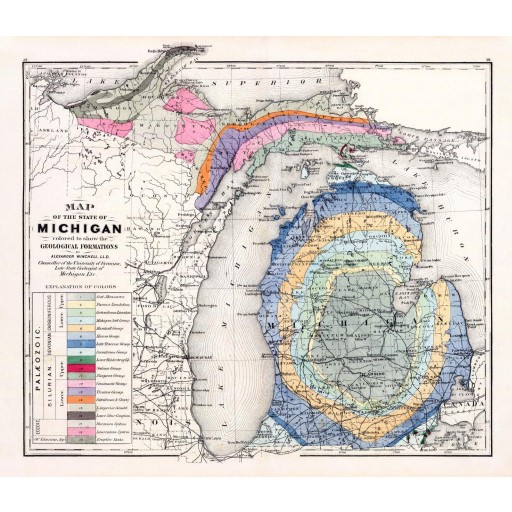 Geological Formations in the State of Michigan, c1873