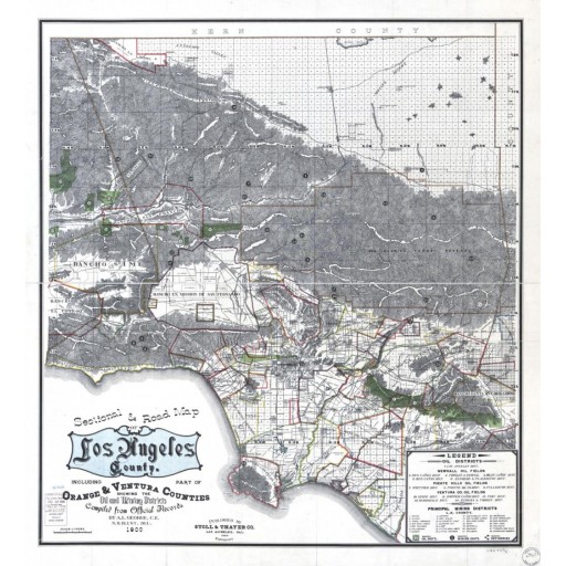 The Sectional & Road Map of Los Angeles County, c1900