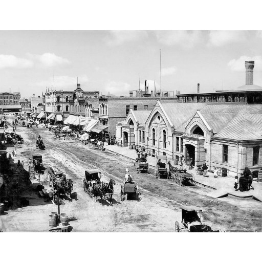 The Old German Market, East Juneau Avenue, c1885