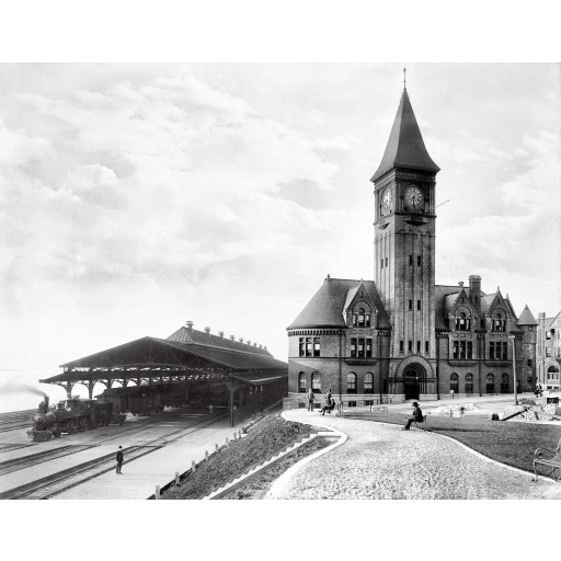 The Chicago & Northwestern Railway Station, c1900