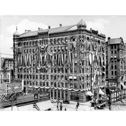 The Masonic Temple Decorated for Shrine Week, c1908