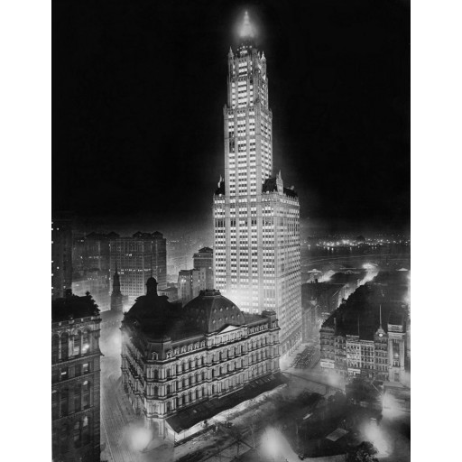 The Woolworth Building Illuminated at Night, c1904