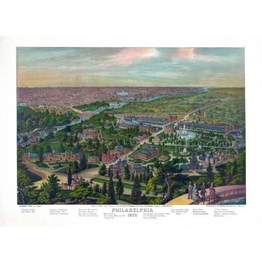 Philadelphia with Centennial Exposition Grounds, c1876