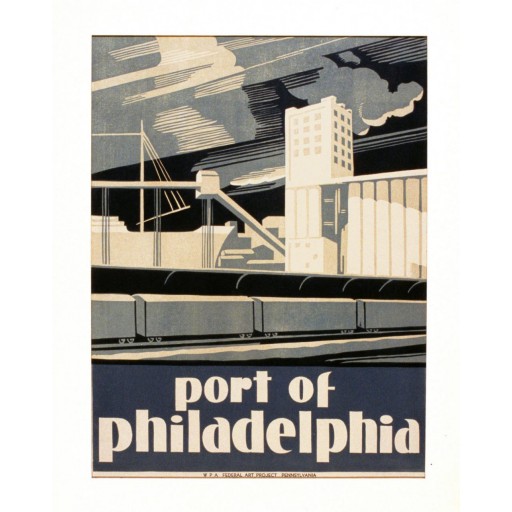 Port of Philadelphia Blue Abstract, c1937