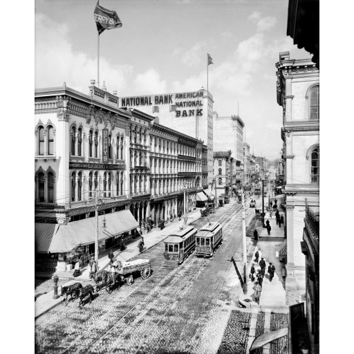 Trolleys on Main Street, c1905