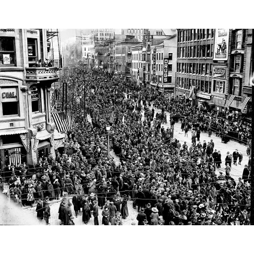 The Armistice Day Celebration on State Street, c1918