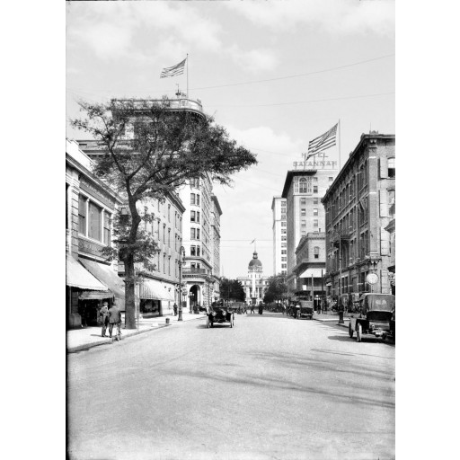 Looking North on Bull Street to Johnson Square, c1920