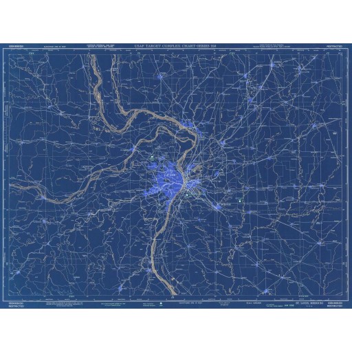 Topographic Map of St. Louis - Blue, c1950