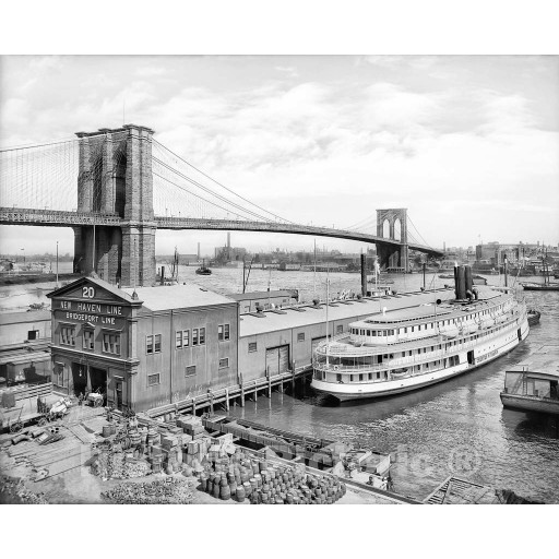 Brooklyn, New York, View of the Brooklyn Bridge, c1905
