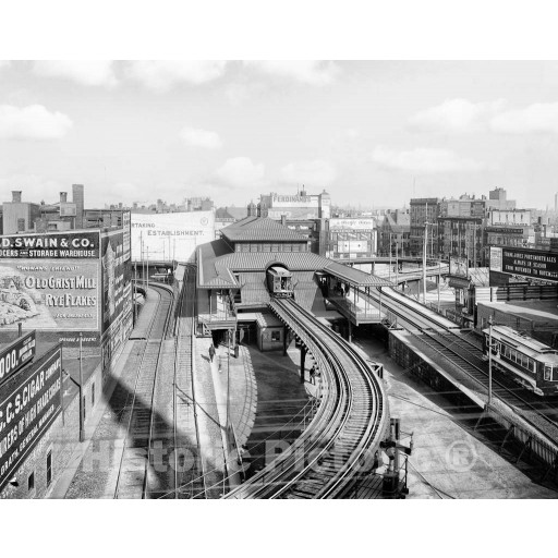 Boston, Massachusetts, The Elevated Railway at Dudley Street Station, c1904