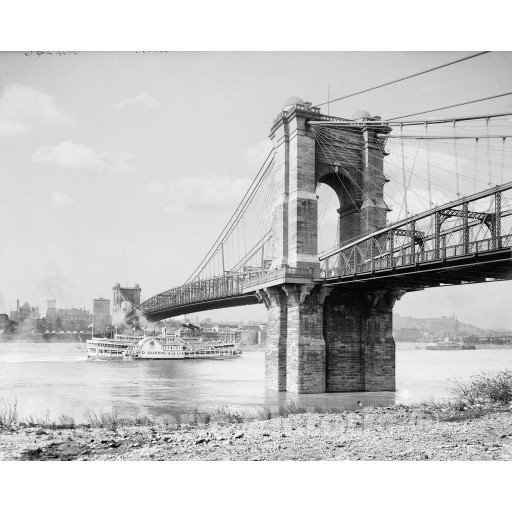 Cincinnati, Ohio, The Suspension Bridge c1907, c1907