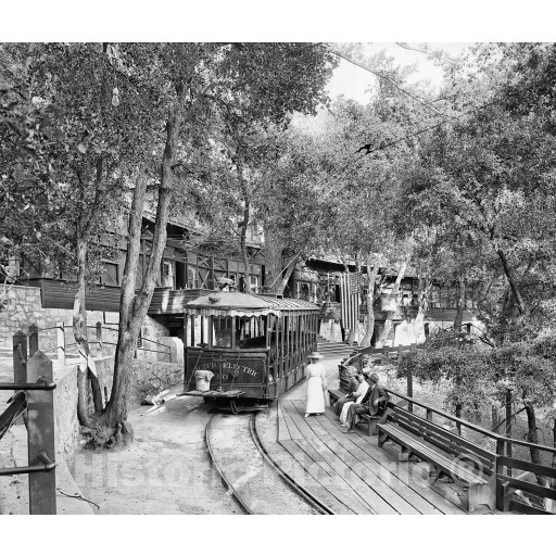Los Angeles, California, Streetcar on Mount Lowe, c1904