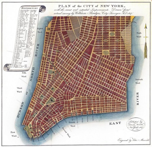 Bridges Map of New York City, c1807
