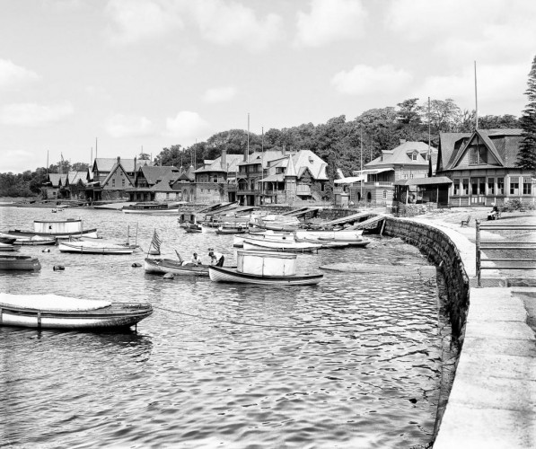Boathouse Row  on the Schuylkill River, c1907