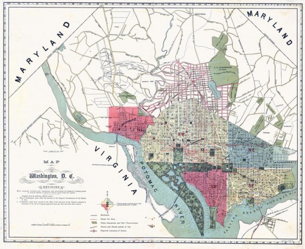 A Map of DC and Its Environs, c1887
