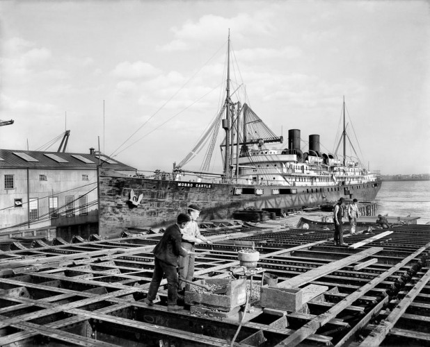 A Steamship Docked at Cramp’s Ship Yard, c1903