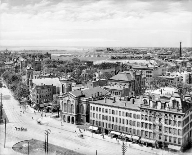 Looking Over the Empire House on Clinton Square, c1895