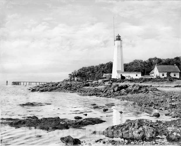 Connecticut, The Shore at Lighthouse Point, New Haven, c1900