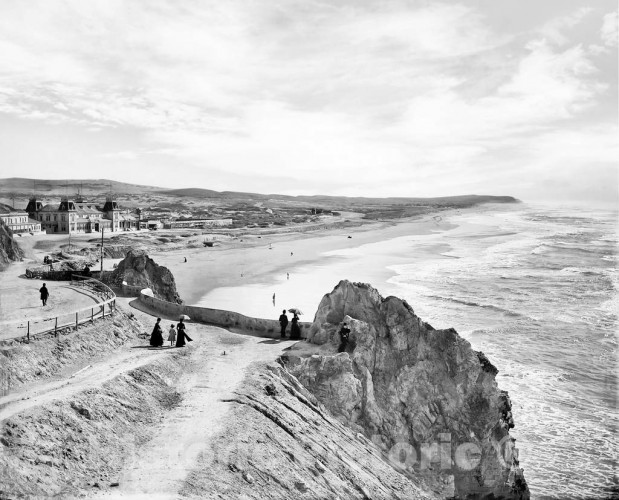 San Francisco, California, Ocean Beach from the Cliff House, c1900