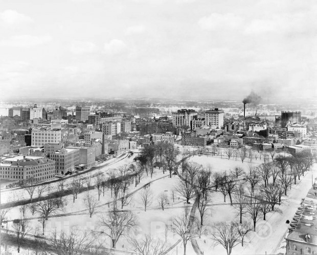 Connecticut, Winter on Bushnell Park, Hartford, c1916