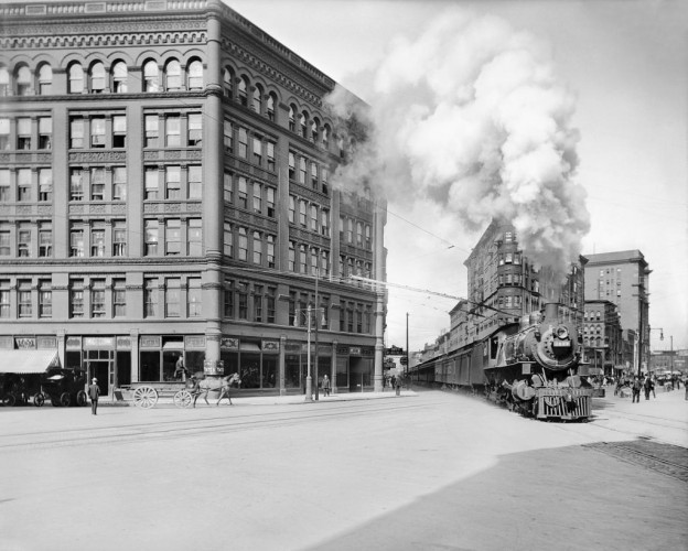 Empire State Express passing through Washington Street, c1907