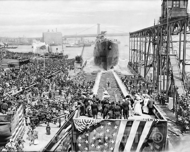 Brooklyn, New York, Launch of the USS Vestal, c1908