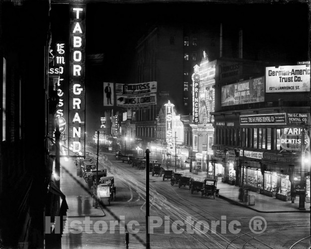 Denver, Colorado, Curtis Street�s Theater Row, c1913