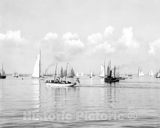 Long Island, New York, New York Yacht Club Fleet, Glen Cove, c1897
