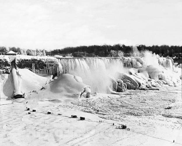 Niagara Falls, New York, Shanties on the Ice Bridge, c1902