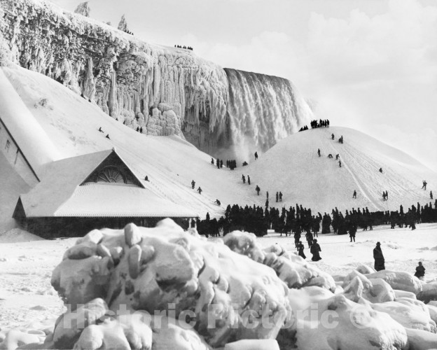 Niagara Falls, New York, Frozen Base of the Falls, c1885