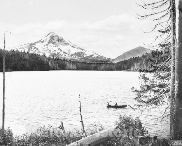 Portland, Oregon, Lost Lake with Mount Hood, c1912