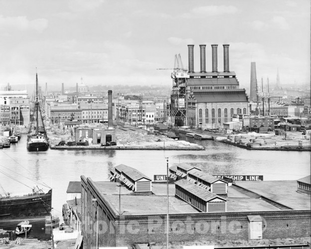 Baltimore, Maryland, The Inner Harbor from Federal Hill, c1906