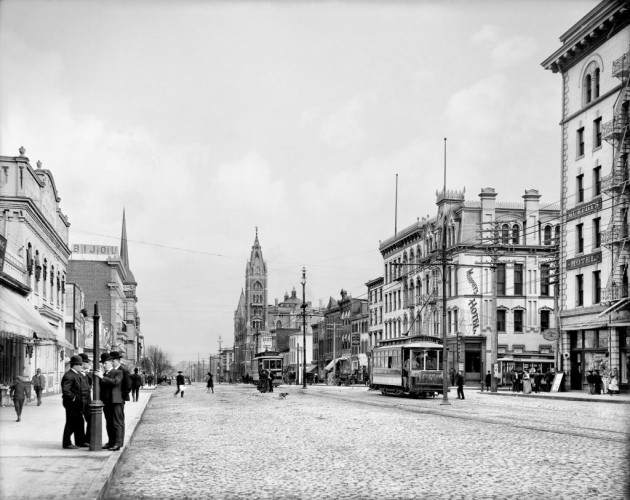 Looking Up Broad Street from Theatre Row, c1905