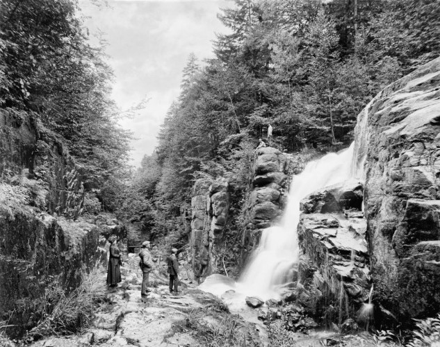 Looking Down the Flume Gorge, White Mountains, c1910