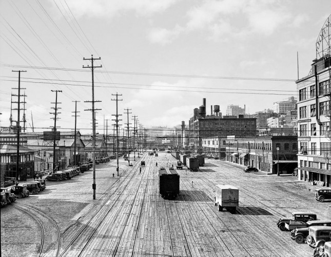 Looking Up Railroad Avenue from Marion Street, c1930