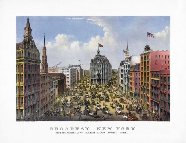 Broadway: From the Western Union Telegraph Building, c1875