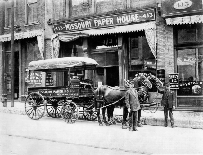 A Wagon Outside of the Missouri Paper House, c1911