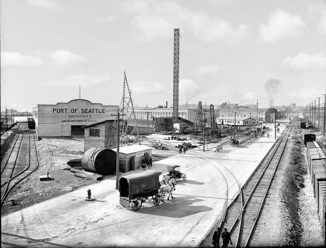 Looking North from the Lander Street Terminal, c1914