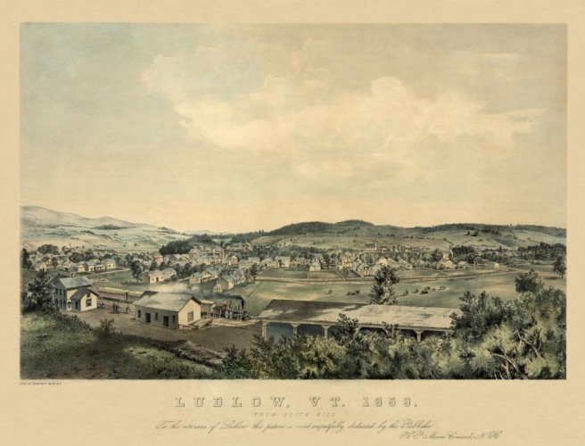 Ludlow, from South Hill, c1859