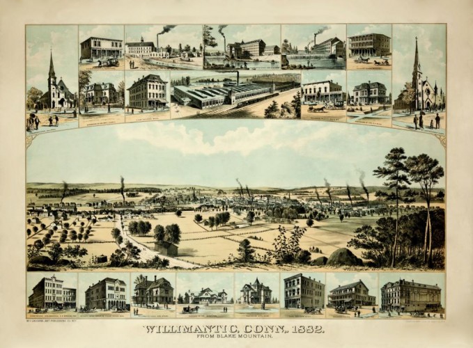 Willimantic, from Blake Mountain, c1882