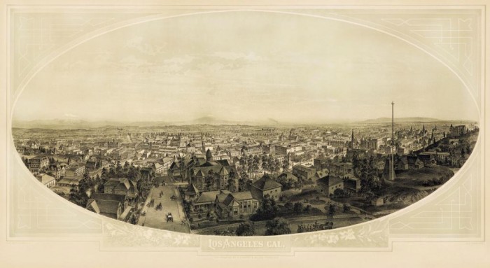 Bird's-eye view of Los Angeles, c1888